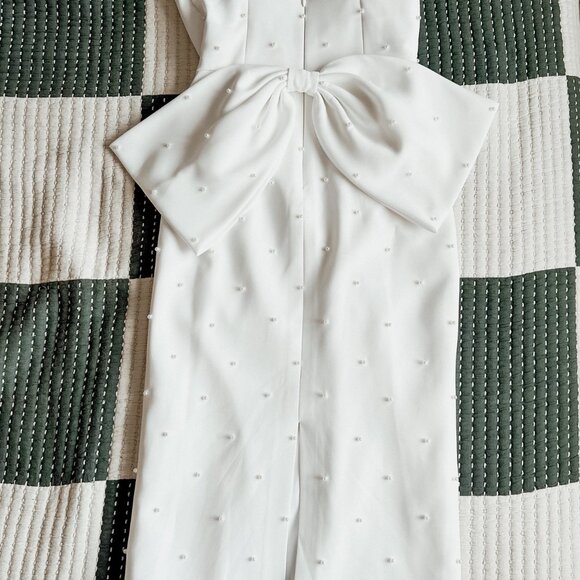 Sachin & Babi Bridal Dress - Strapless Back-Bow Pearl Midi Dress | S6 (Altered) - Picture 3 of 11